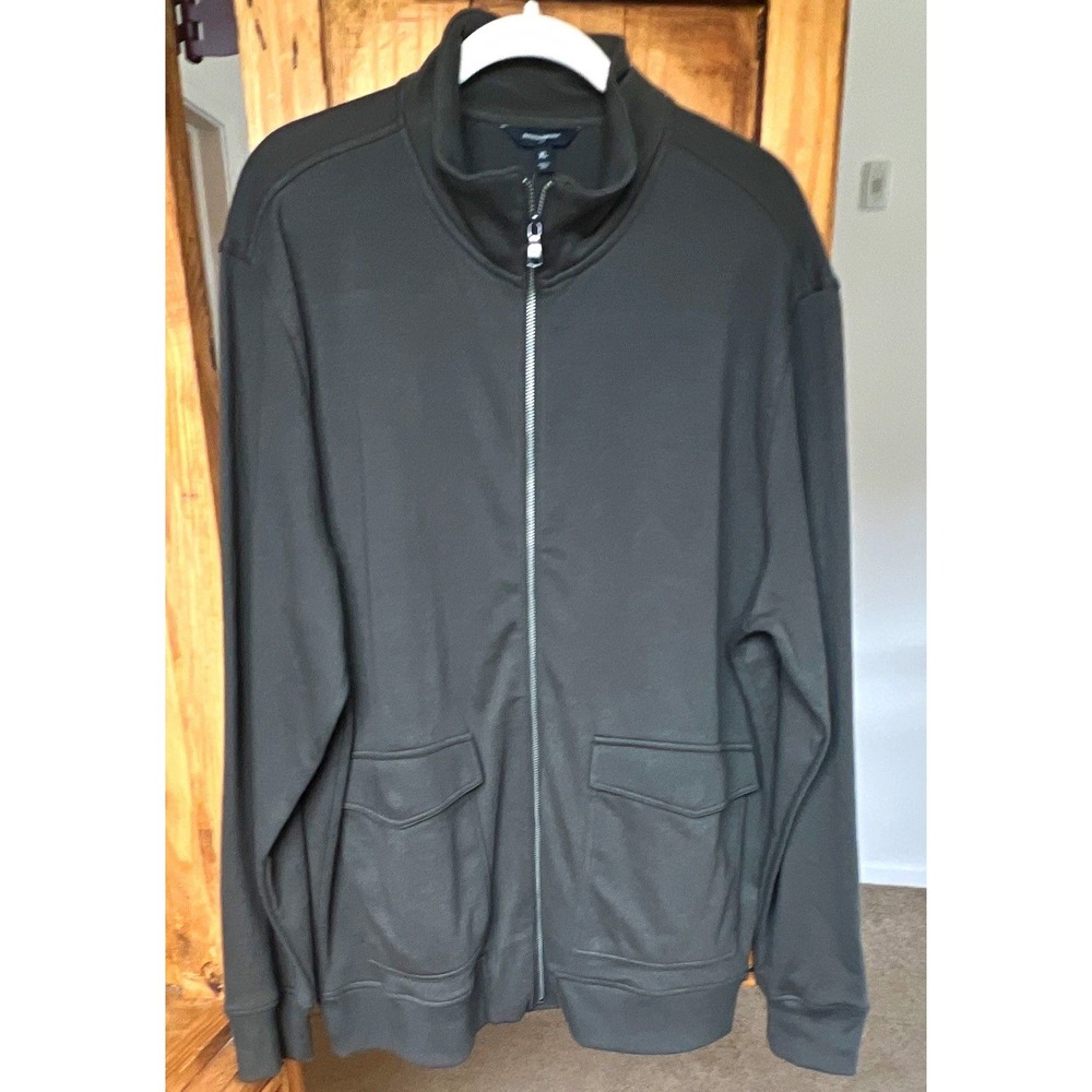 Banana Republic Men's XL Green Full Zip Mock Heavy Knit